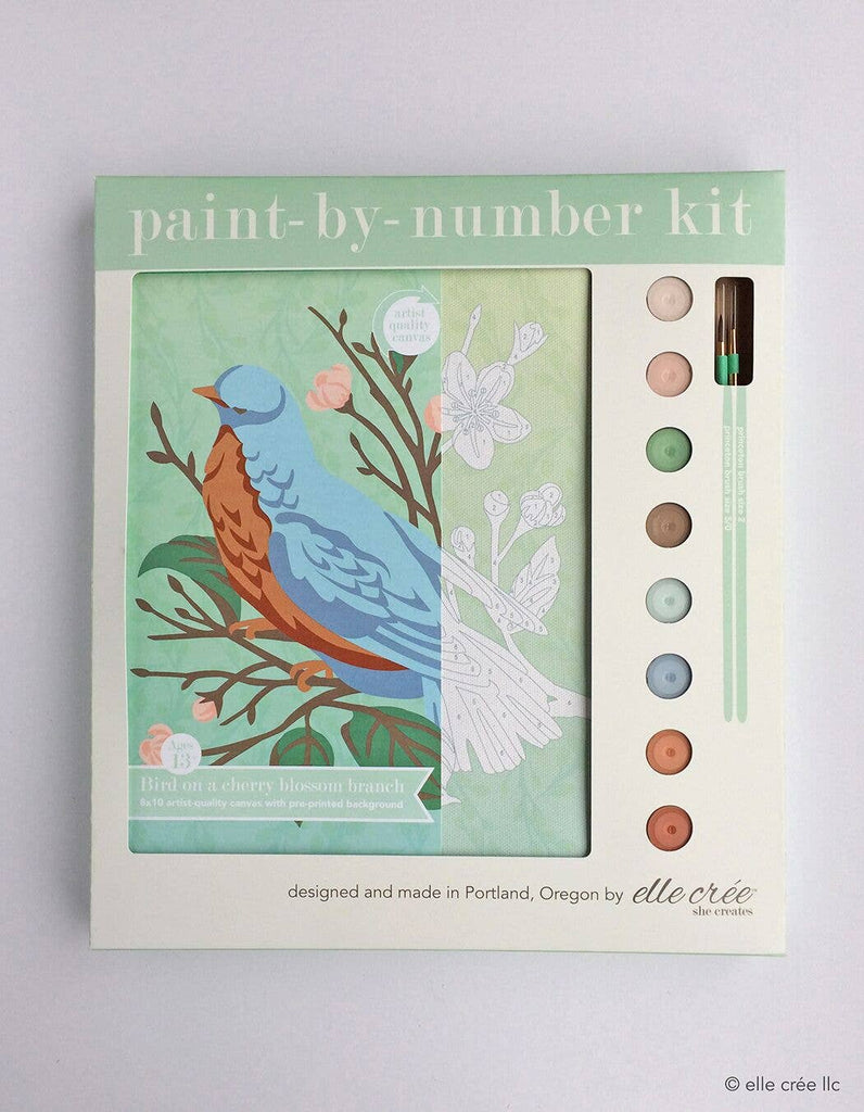 Bird on a Cherry Blossom Branch Paint-by-Number Kit