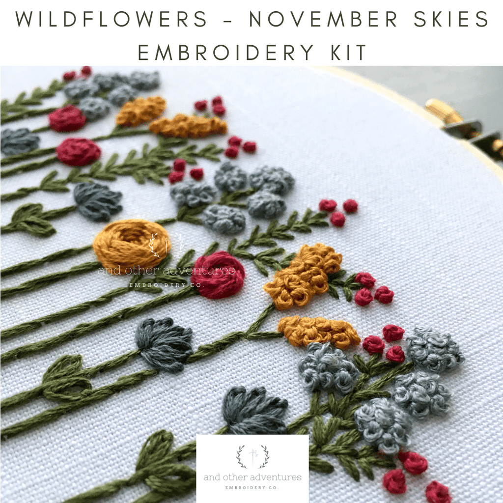 Embroidery Kit - Wildflowers - November Skies