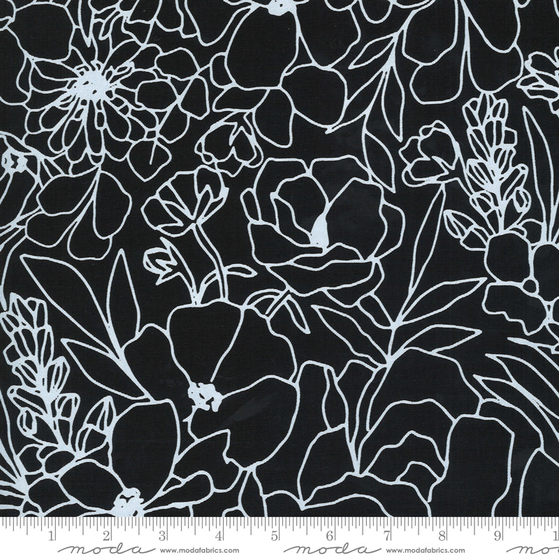 Illustrations Canvas in Ink -- Modern Florals by Allie K Designs -- Moda Fabrics