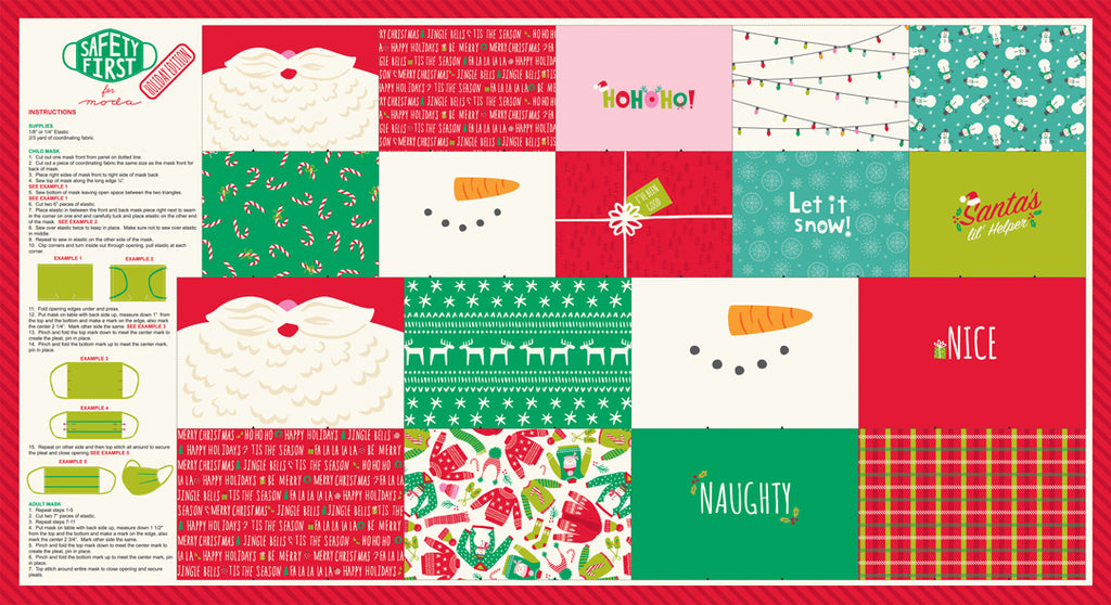 Holiday/Christmas Mask Panel -- Stacy Iest Hsu -- Moda Fabrics