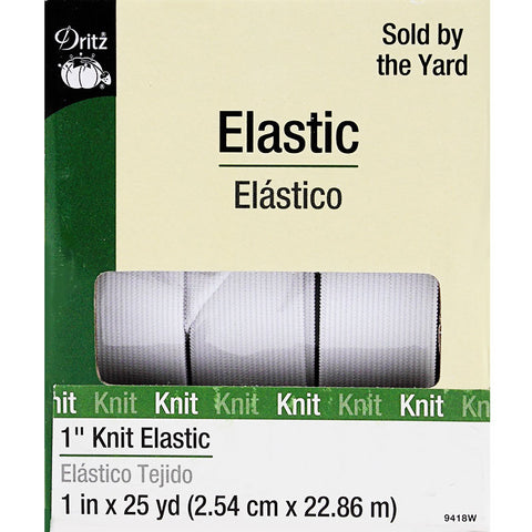 1" Knit Elastic White