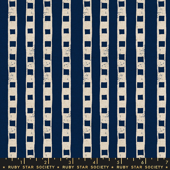 Modern Geometric in Navy Canvas -- Vessel by Alexia Abegg for Ruby Star Society -- Moda Fabric