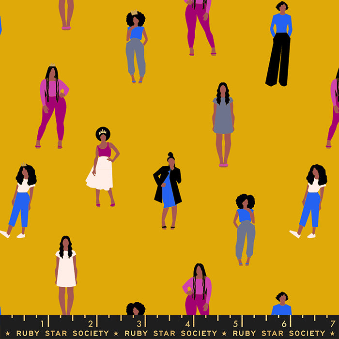 Fashion Queen in Goldenrod --- Reign Her Majesty by Rashida Coleman-Hale for Ruby Star Society -- Moda Fabric