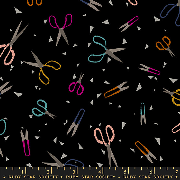 Snip Snip in Black Canvas -- Darlings 2 Ruby Star Society Collaborative -- Moda Fabric