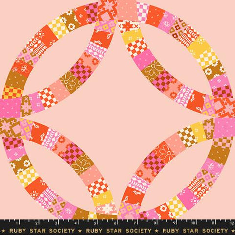 Double Wedding Ring Cheater Panel in Daisy -- Honey by Alexia Abegg for Ruby Star Society -- Moda Fabric