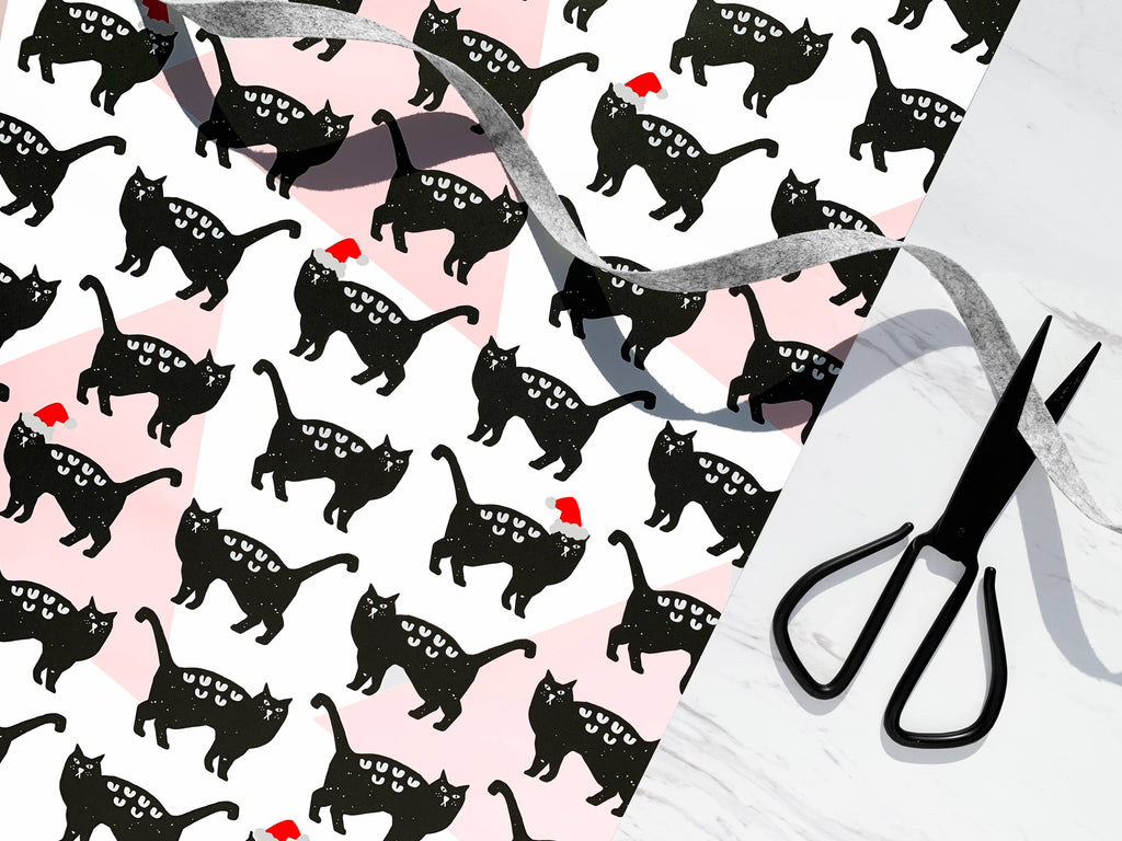 Christmas Cats Wrapping Paper Sheet