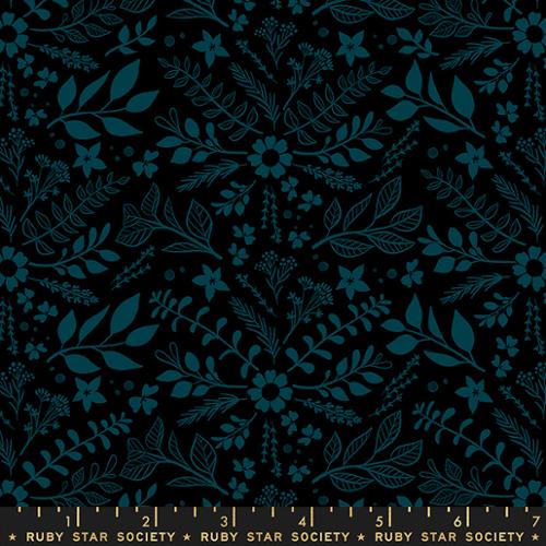 Herb Damask in Black --- Curio by Melody Miller for Ruby Star Society -- Moda Fabric