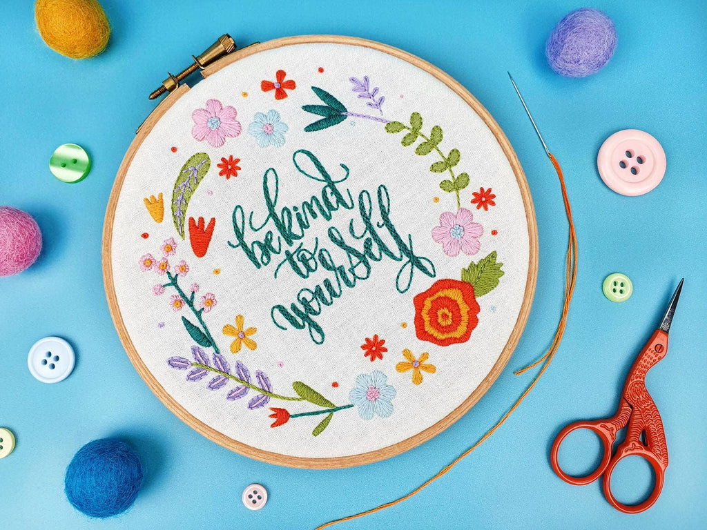 Be Kind To Yourself Handmade Embroidery Kit Hoop Art