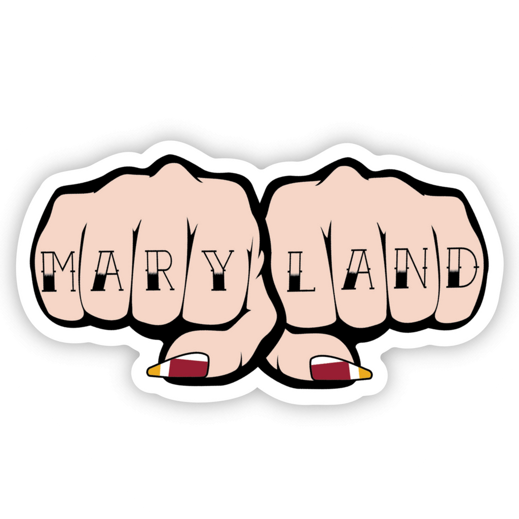 Maryland pride knuckles tattoo sticker