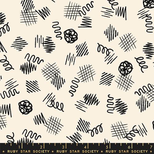 Scribble in Natural --- Achroma by Rashida Coleman-Hale for Ruby Star Society -- Moda Fabric