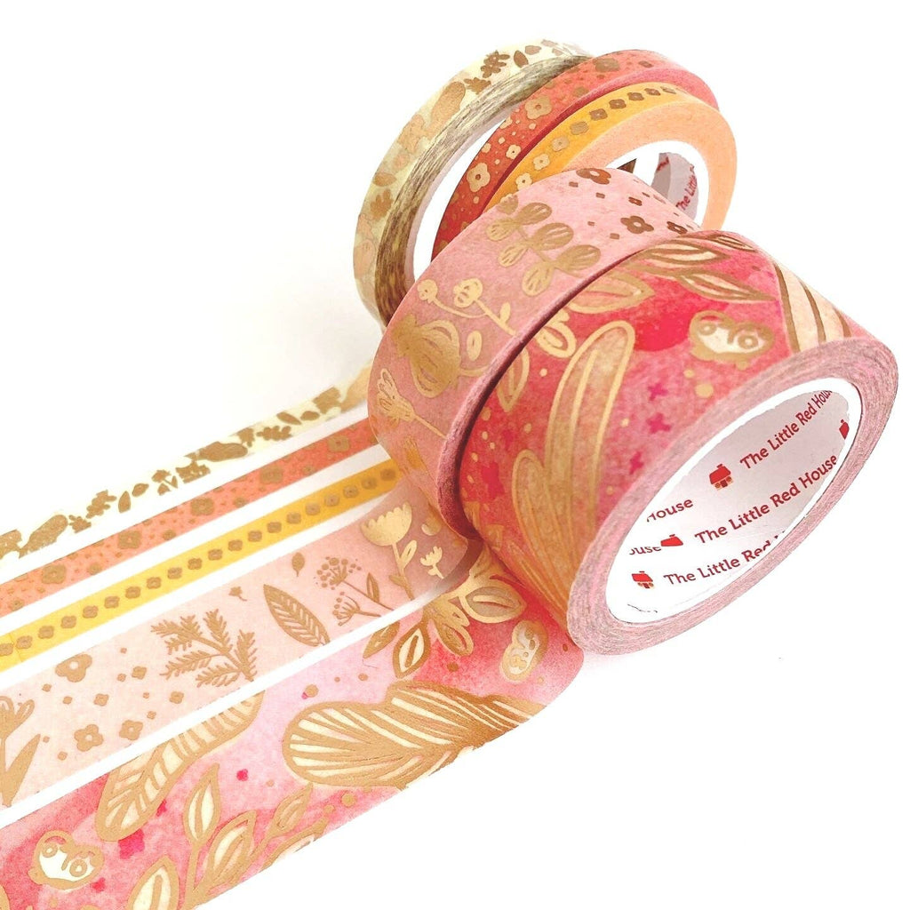 Gold Foil Cherry Blossom Washi Tape Set