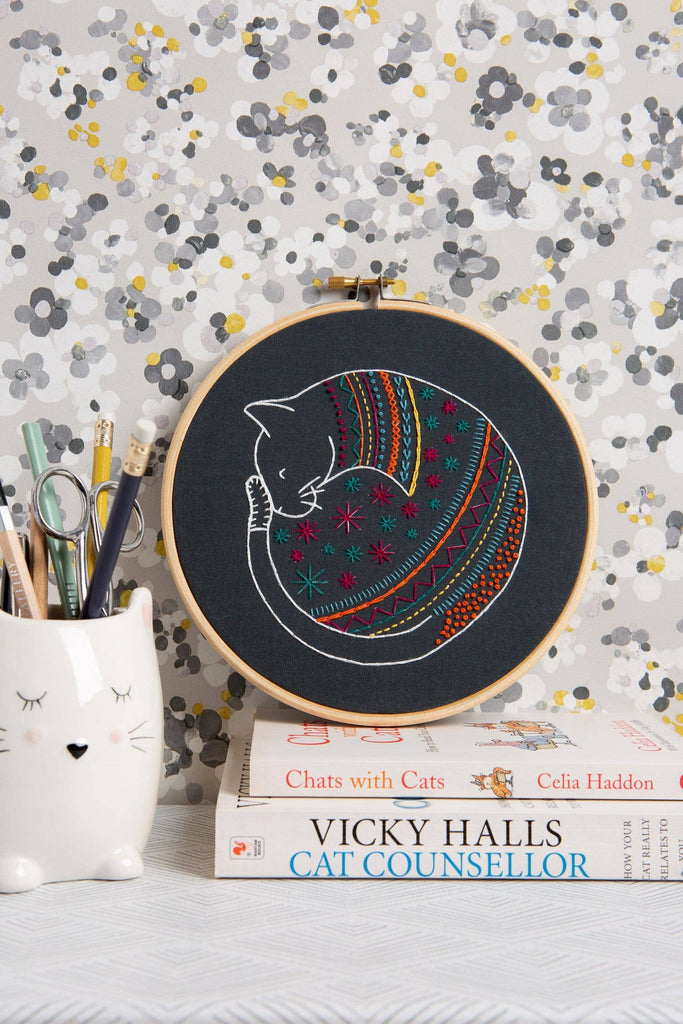Black Cat Embroidery Kit
