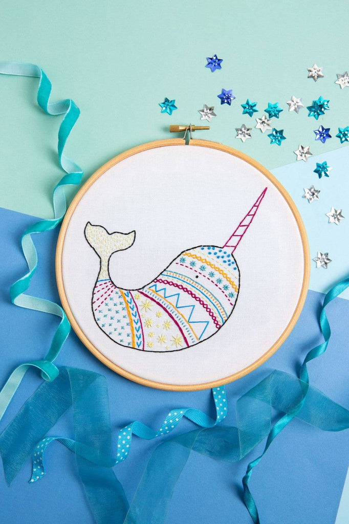 Narwhal Embroidery Kit