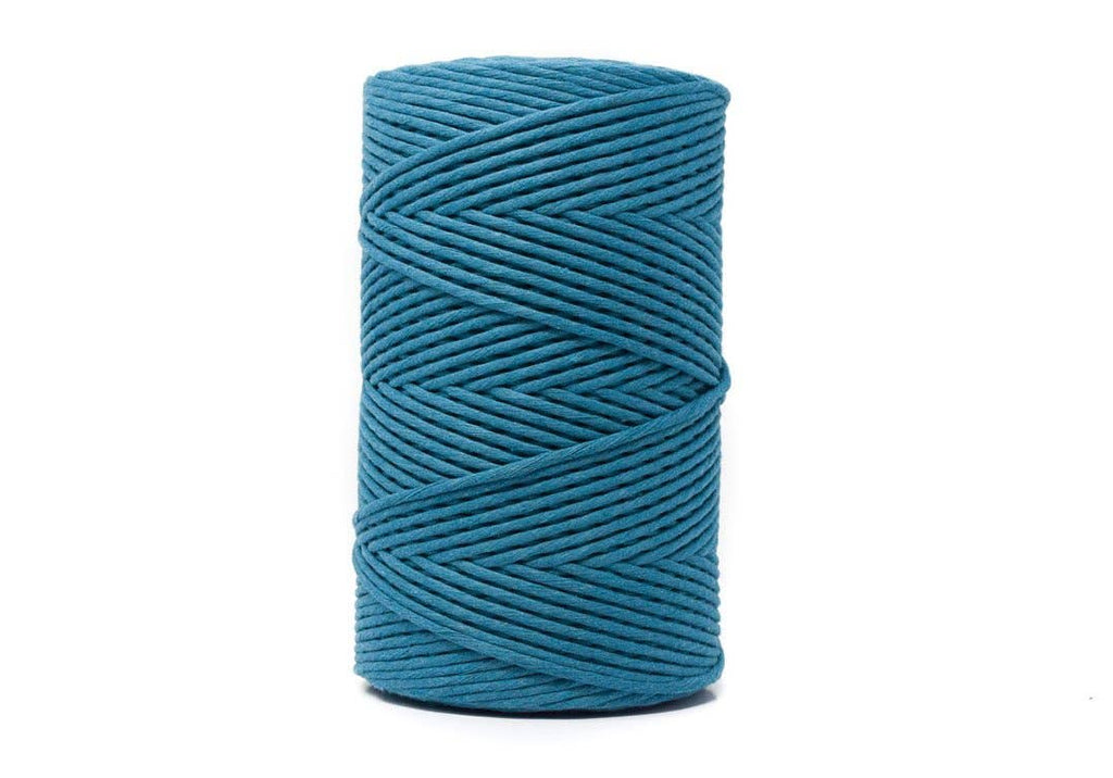 Cotton Cord Zero Waste 4 Mm - 1 Single Strand - Ocean Teal