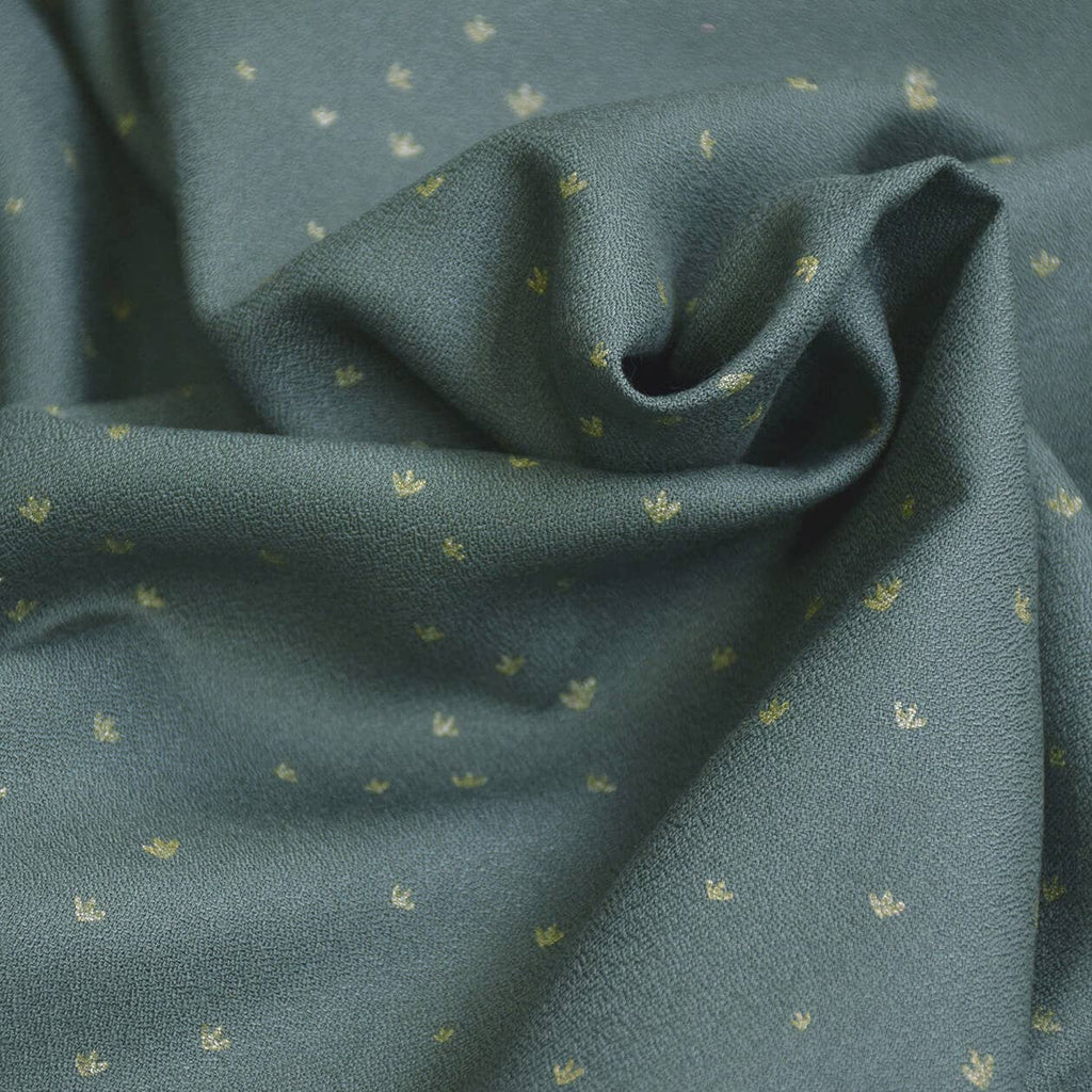 Golden flowers - smoke green -- Cousette