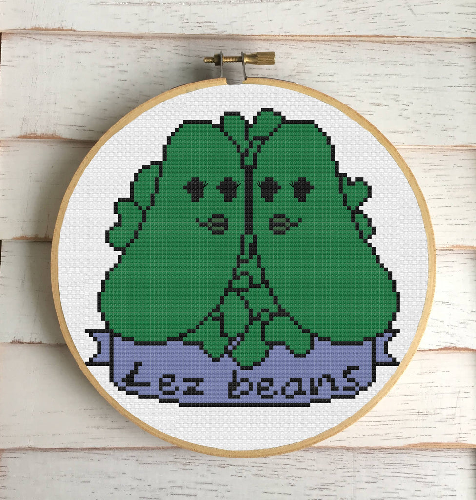 Lez Beans Counted Cross Stitch DIY KIT