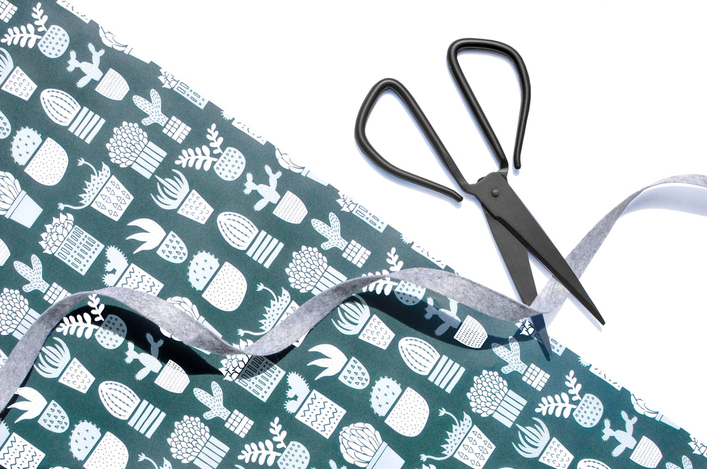 Teal Succulents Wrapping Paper Sheet