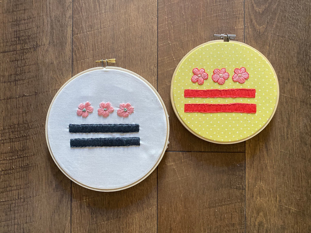 Cherry Blossom DC Flag Embroidery Pattern -- Digital Download --- Three Little Birds Sewing Co.