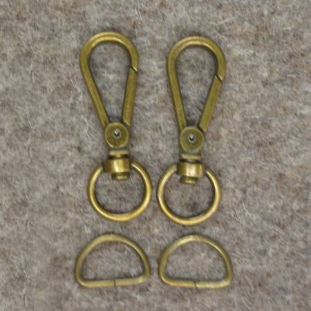 Bronze 1/2in Narrow Back Strap Hardware 4pc -- Decorating Diva