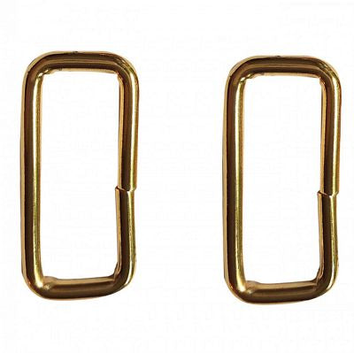 1 1/2" Wide Rectangle Rings Brass --- Studio Kat Designs