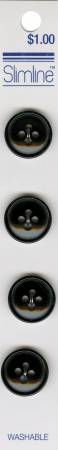 4 Hole Button Black 5/8in 4ct -- Lansing