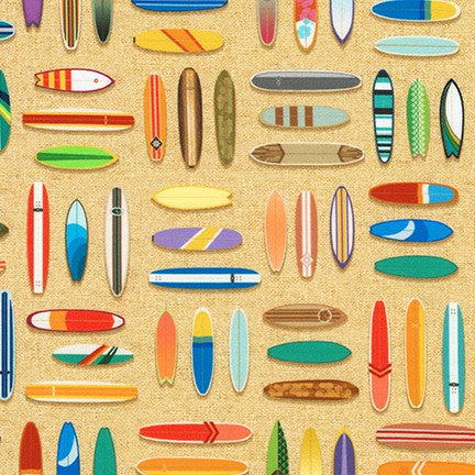 Surfboards from Tropical Gardens: Aloha Iki--- Robert Kaufman Fabrics