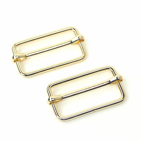 Two Slider Buckles 1 1/2" Gold --- Sallie Tomato