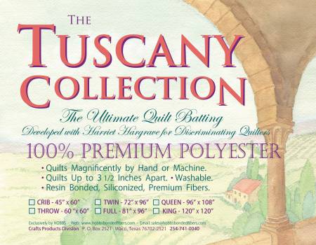 Batting Tuscany Polyester 60in x 60in Throw --- Hobbs