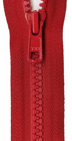 Vislon 1-Way Separating Zipper 18in Red -- YKK