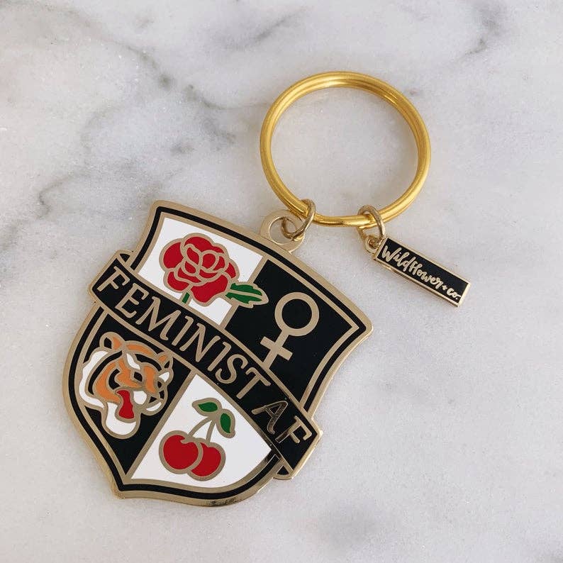 Feminist Af Enamel Keychain