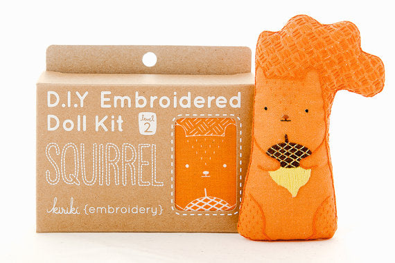 Squirrel Embroidery Kit --- Kiriki Press