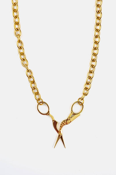 Stork Embroidery Scissor Necklace