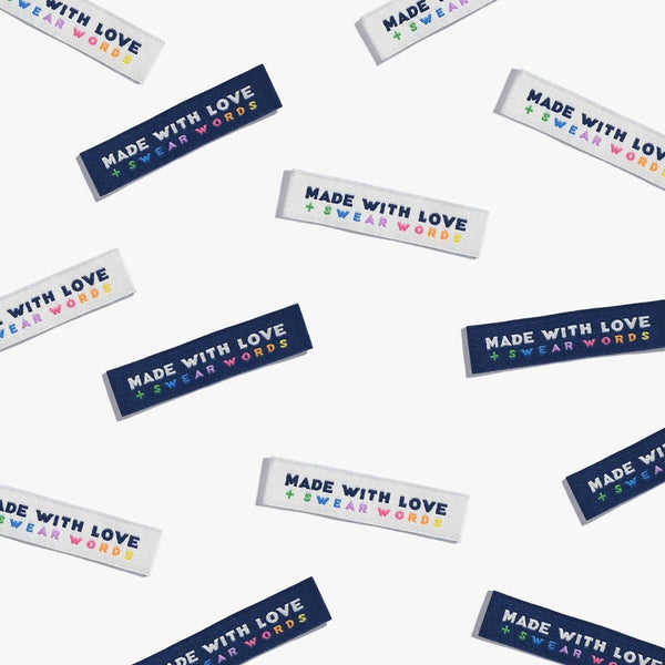 Made With Love & Swear Words Woven Labels | KATM