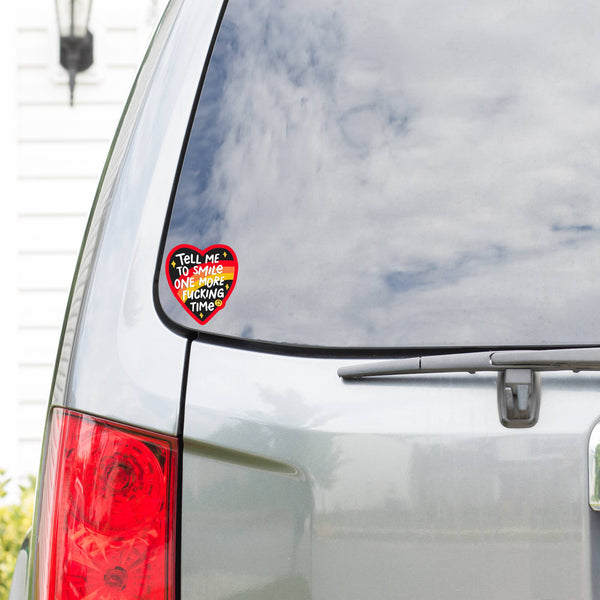 Sarcastic Women Swear Fuck Smile High Quality Vinyl Sticker