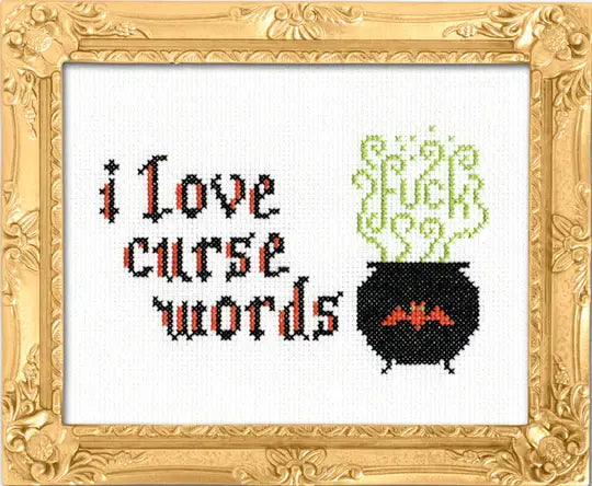 I Love Curse Words Deluxe Cross Stitch Kit