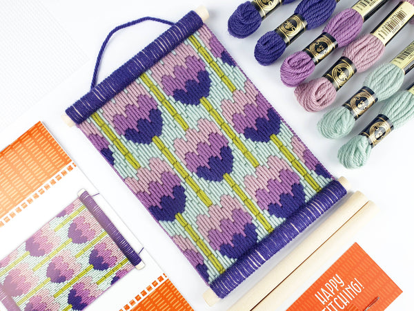 Floral Bargello Kits, Tulips Wall Hanging, Easy Tapestry Kit