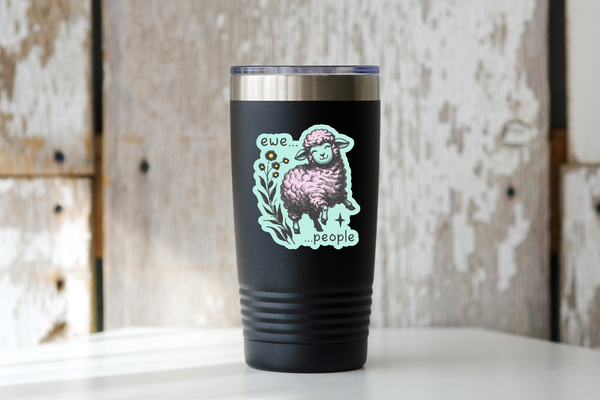 Ewe...People Sticker - sheep, lamb, introvert, mental health