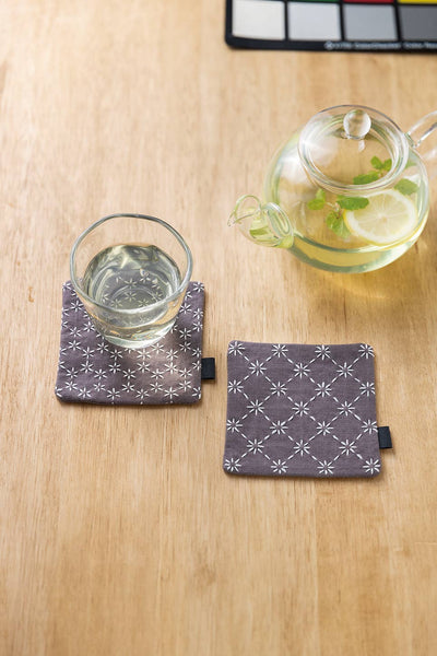 COSMO Sashiko Hidamari Pair of Coasters Kit - Gray