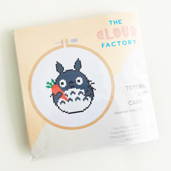 Totoro with Carrot - DIY Cross Stitch Kit