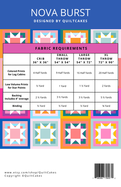 Nova Burst Quilt Pattern Printed