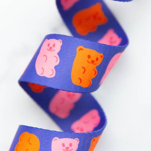 Webbing 1.5" Gummy Bears Royal Blue -- Stitch Supply Co.
