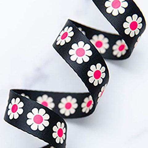 Webbing 1" Daisy in Hot Pink  -- Stitch Supply Co.