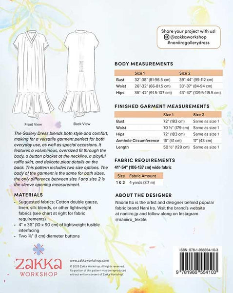 Gallery Dress Pattern -- Nani Iro