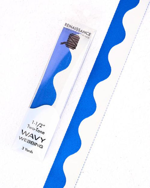 Wavy Webbing 1.5x3yd (Assorted Colors) -- Renaissance Ribbons Inc