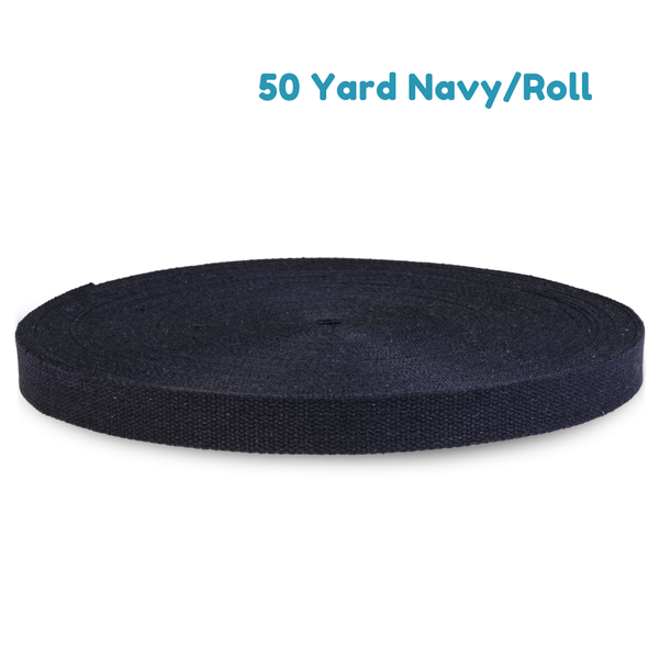1.25 Inch Navy Blue Heavy Cotton Webbing Strap