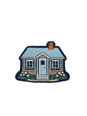 Embroidered Cottage House Patch Cozy Home Floral Cottage