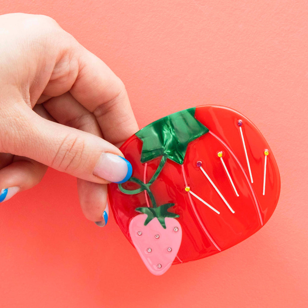 Sewing Tomato Pincushion French Barrette