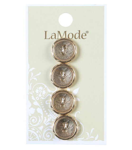 LaMode 2 Hole Gold Metal Buttons 16mm