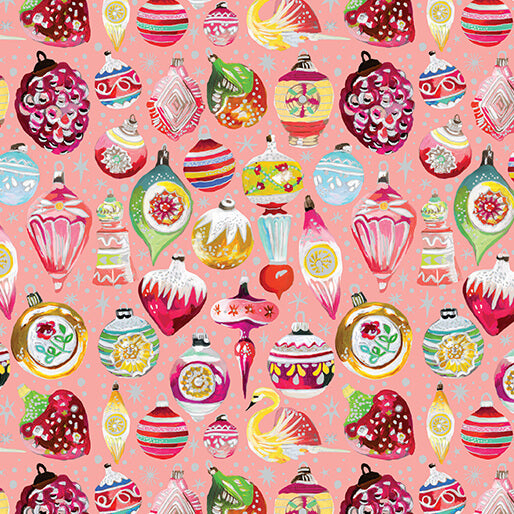 Vintage Ornaments Peach Jam/Multi -- Magical Season  By KATIE DAISY -- Benartex Fabrics