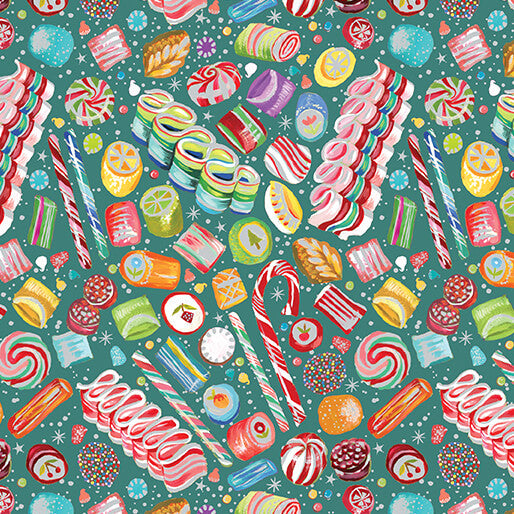 Magical Sweets Teal/Multi -- Magical Season  By KATIE DAISY -- Benartex Fabrics